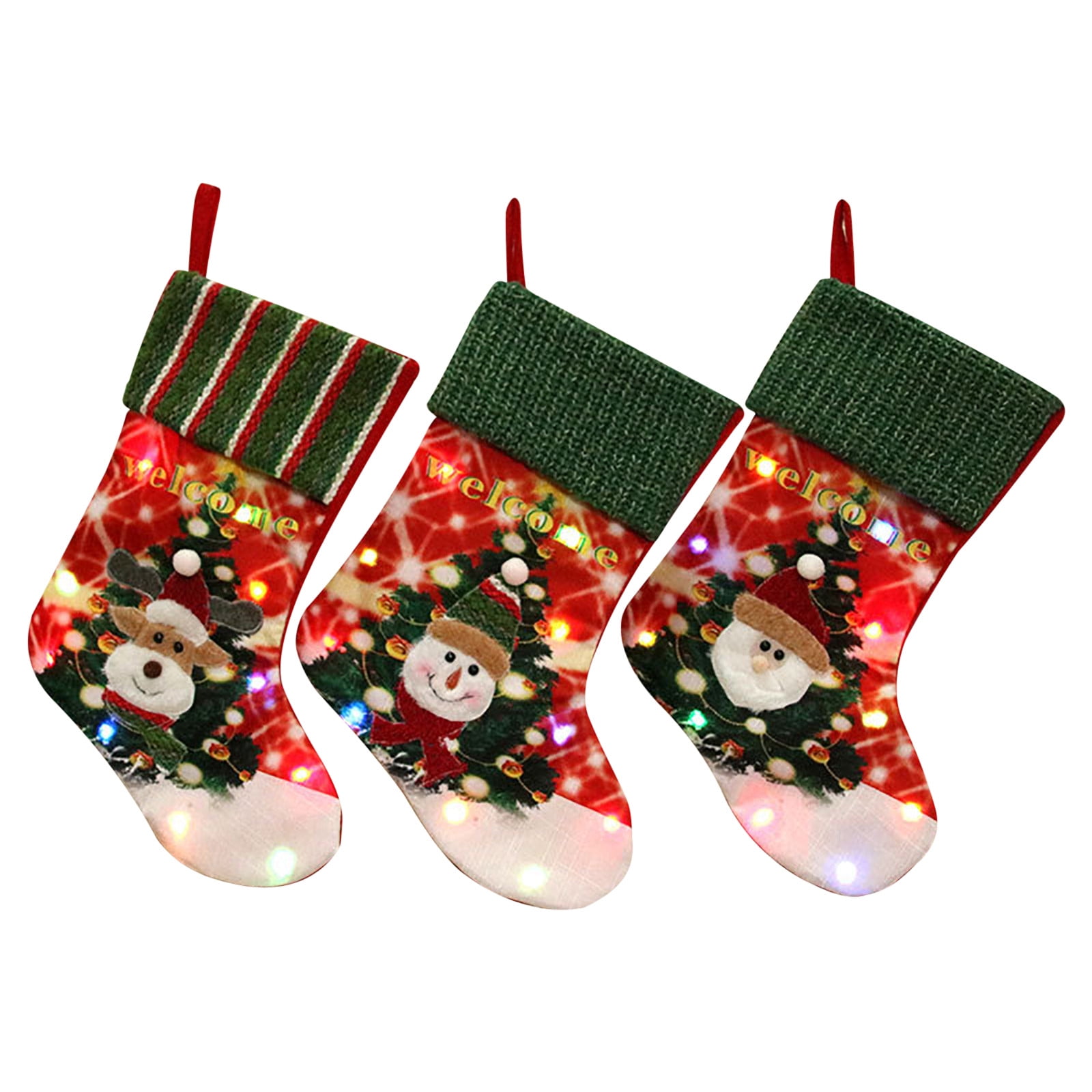 Details about   Christmas Tree Hanging Tree Decor Santa Stocking Sock Candy Bags Lovely Gift Bag 