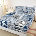 thumbnail image 3 of Manfei Kids Children Dirt Bike Twin Sheet Sets 3pcs,Geometric Plaid Twin Fitted Sheet Microfiber,Extreme Sport Breathable Flat Sheet,Super Cozy Room Decor, 3 of 7