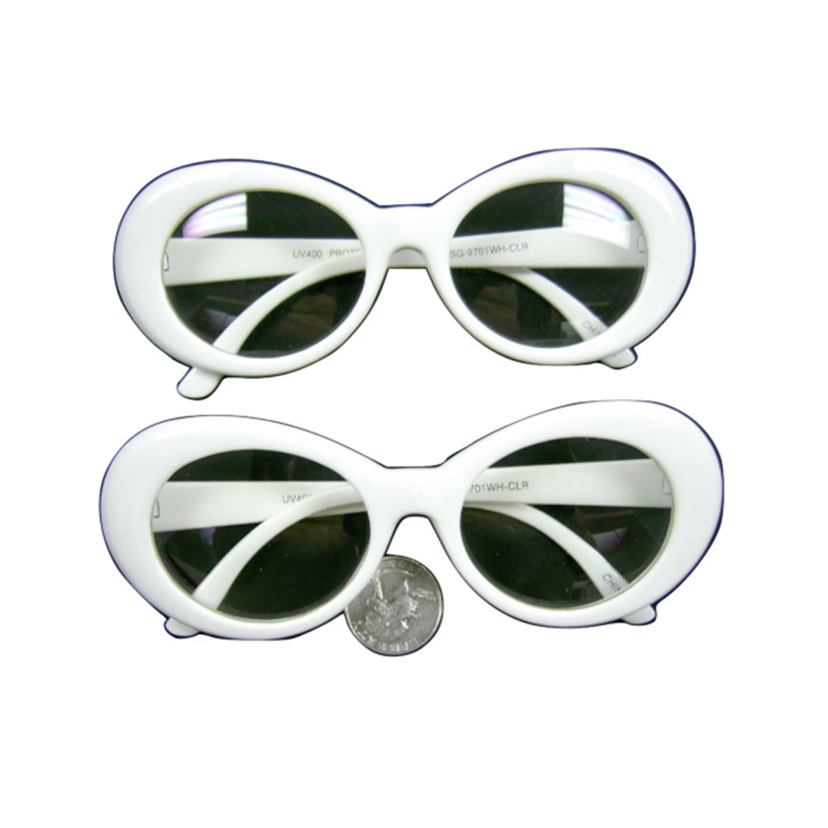 Kurt Cobain White Clear Lens Sunglasses Nirvana Jackie O Onassis Kennedy - Walmart.com