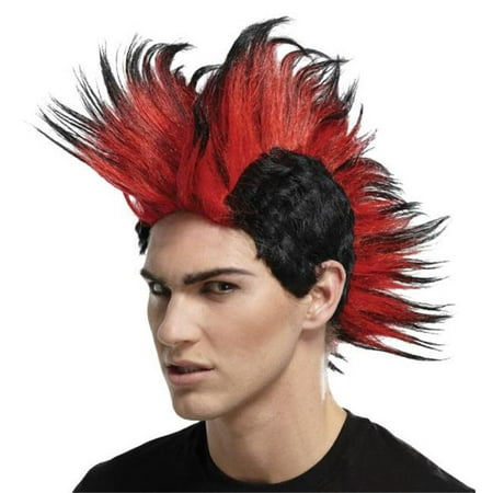 Double Mohawk Wig Black Red Bl