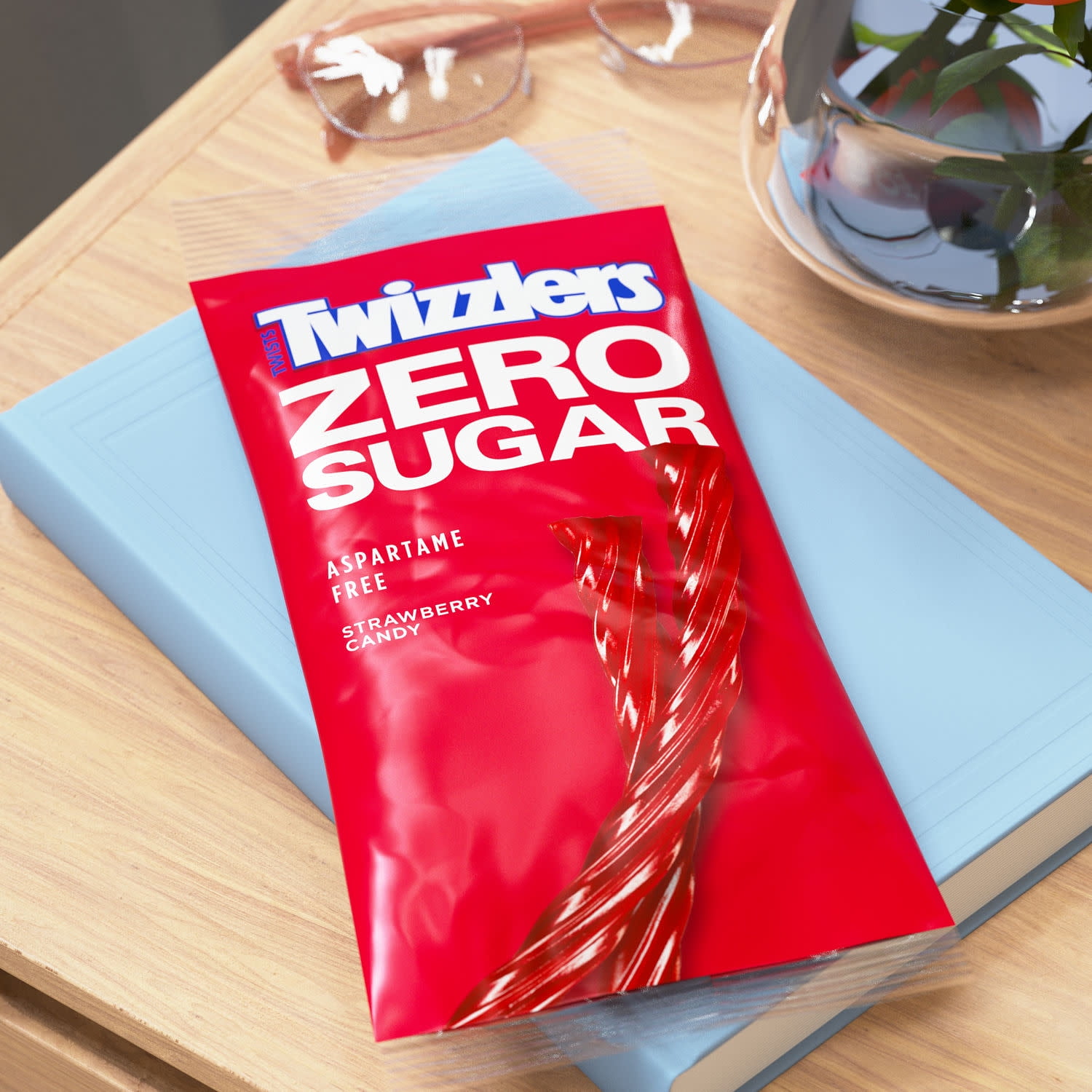Twizzlers Zero Sugar Twists Strawberry Flavored Licorice Style Candy, Bag 5 oz