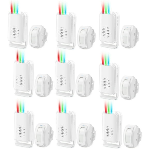 Greencycle Wireless Motion Sensor Door Chime,Doorway Motion Sensor Alarm,Door Chime for Business when Entering,Wireless Door Chime,Anti-theft,918FT Long Distance,for Shops,Homes,Offices,Garage,9PK