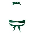 thumbnail image 4 of TOWED22 Women Halter Bikini Top Push Up Swimsuit Top Retro Swim Top Twist Front Bathing Suit Top Only(Green,L), 4 of 5