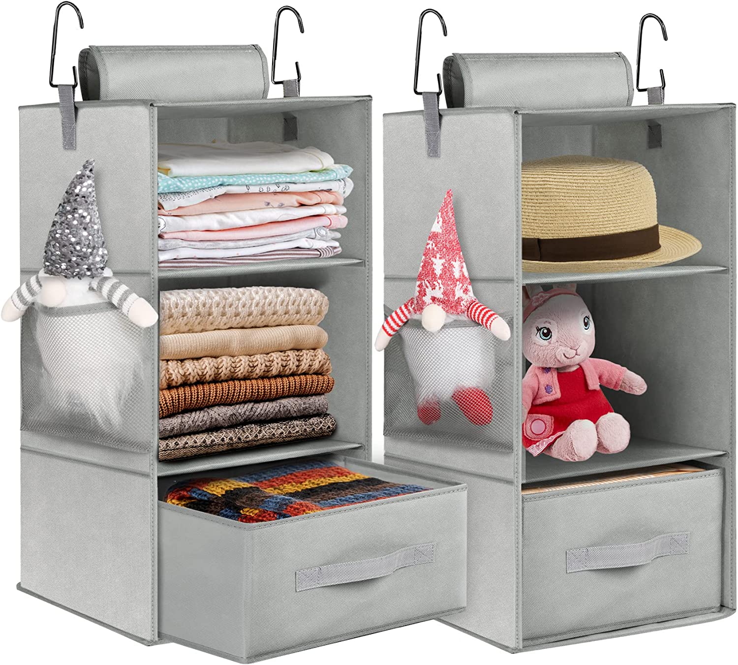 Honey Can Do Drawers for Hanging Organizer, Polyester, 2Pack, Black