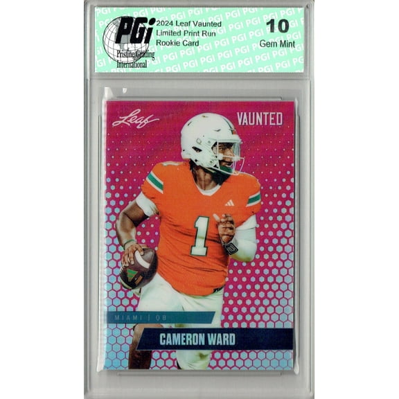 Cameron Cam Ward 2024 Leaf Vaunted Metal #VM-01 Pink 10 Made Rookie Card PGI 10