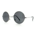thumbnail image 4 of Kids Size Retro Iconic Hippie Round Circle Lens Metal Rim Sunglasses Silver - Black, 4 of 8