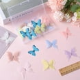 thumbnail image 3 of 1 Box 48Pcs Organza Butterfly Light Weight Fabric Butterflies Triple Layer Ribbon Rhinestone Charms 3D Appliques Wall Decor Ornament Decorative Butterflies for Hair Clips Wedding Party, 3 of 9
