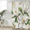 thumbnail image 2 of Extra Long Shower Curtain 72x96 Inch, Country Flowers Shower Curtain Waterproof Bathroom Decor Botanical White Floral Leaves Butterfly Fabric Bath Curtain Set Accessories with Hooks, 2 of 6