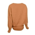 thumbnail image 4 of Diufon Womens Casual Blouses V Neck Long Sleeve Sweaters Fall Solid Color Pullover Tops, 4 of 5