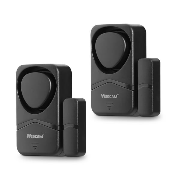 Wsdcam Window Door Security Alarm DIY Home Protection Burglar Alert Sensor 2 Pack - Black