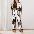 thumbnail image 2 of Honeii Not All Who Wander Are Lost4 print Women's Pajama Sets Long Sleeve Button Down Sleepwear Nightwear Soft Pjs Lounge Sets-Large, 2 of 7