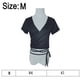 thumbnail image 2 of Camiseta corta con cuello en V y cordón fruncido en la parte delantera para mujer Zhivalor BST3007483-4, 2 of 6