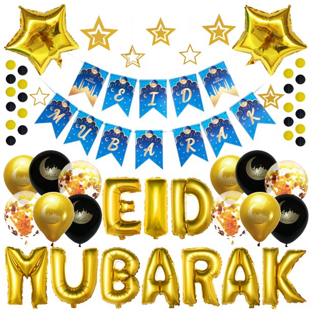 Younar Eid Mubarak Decorations Latex Balloons Party Decor Ramadan
