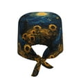 thumbnail image 2 of Xecao Oil Starry Sky Sunflower Print Men Women Adjustable Working Cap with Button Unisex Hats Sweatband, 2 of 7