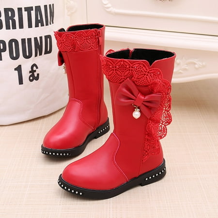 

Quealent Baby Booties Baby Booties Boys Girls Slippers Warm Crib Sock Shoes Indoor First Walker Prewalker Red 8.5 Years