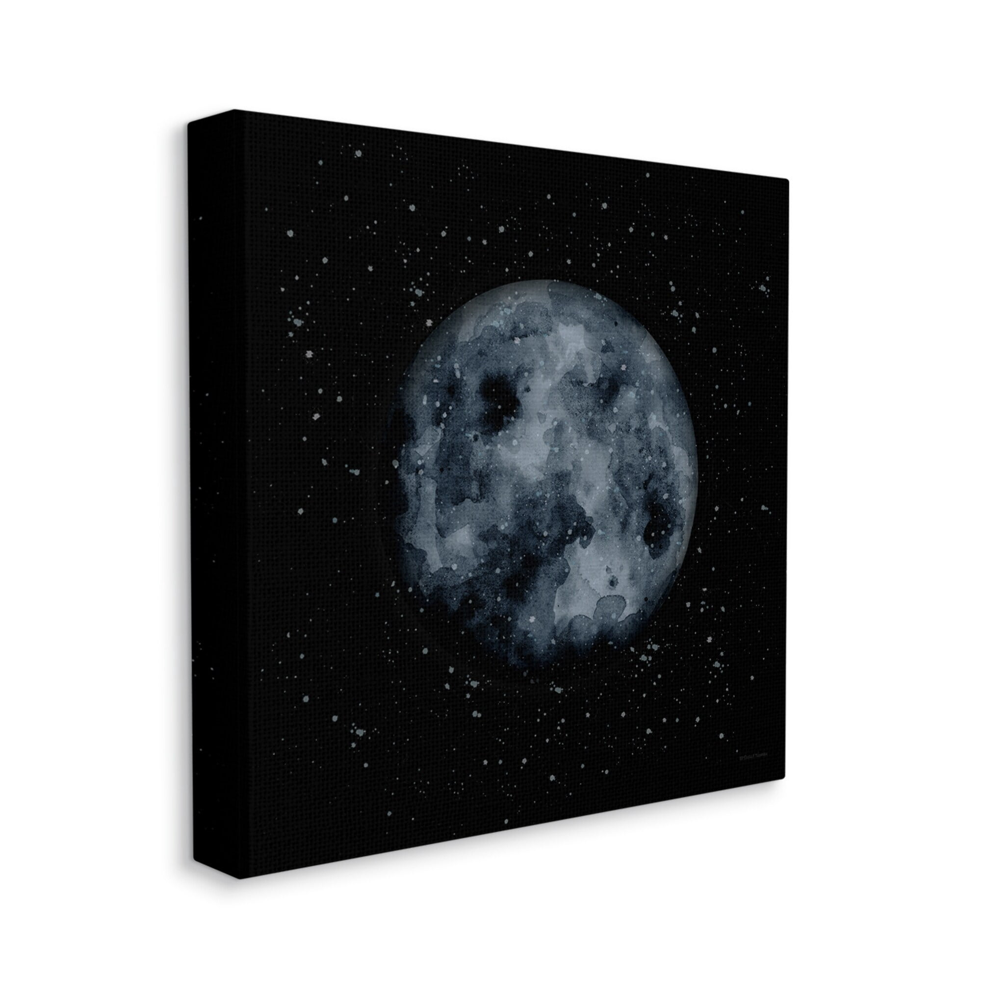 Stupell Industries Obscured Moon Dark Starry Galaxy Watercolor Effect Canvas Wall Art, 24 x 24, Design by Rachel Nieman