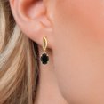thumbnail image 3 of Gem Stone King 14K Yellow Gold Black Onyx and Lab Grown Diamond Earrings for Women | 3.25 Cttw | Gemstone December Birthstone | Oval 8X6MM, 3 of 6