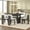Grey, variant on Euroco 7-Piece Dining Table Set for 6, 59" Kitchen Table Set with 6 Upholstered Chairs and Wooden Frame,Retro Dining Set for Kitchen Dining Room, Natural