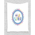 thumbnail image 1 of Hello Summer Tapestry, Retro Funky Typographic Design Print and Geometrical Shapes in Lively Colors, Wall Hanging for Bedroom Living Room Dorm Decor, 60W X 80L Inches, Multicolor, by Ambesonne, 1 of 2