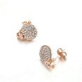 thumbnail image 4 of Yoursfs Round CZ Pave Stud Earrings For Women Rose Gold Plated Dainty Cubic Zirconia Wedding Crystal Fake Ear Jewelry, 4 of 7