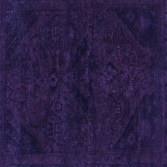 Ahgly Company Indoor Square Persian Purple Bohemian Area Rugs, 5' Square