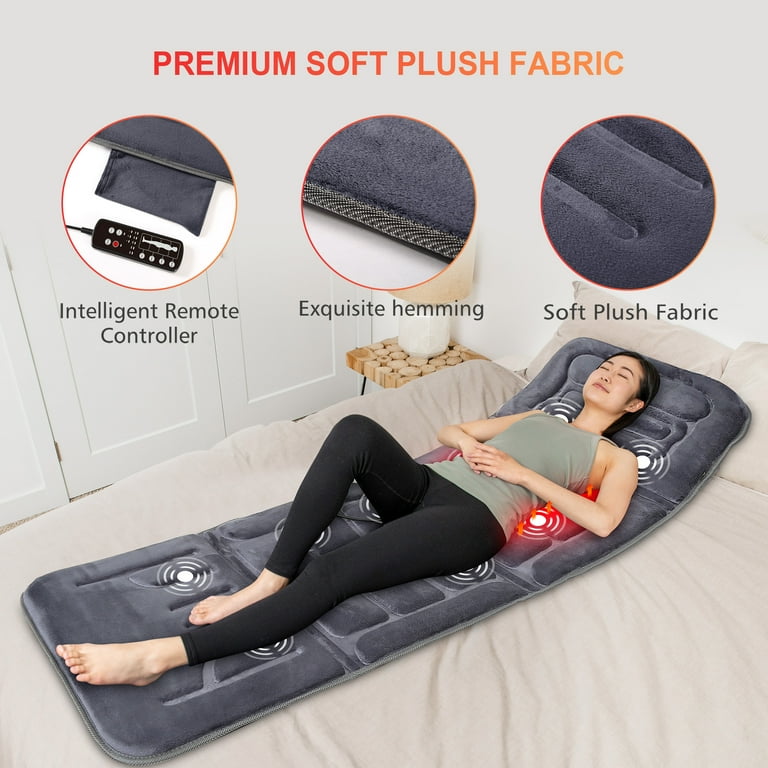 Comfier Full Body Back Massager with Heating 10 Soothing Vibration Back Massage Pad for Pain Relief Massage Mat Gifts