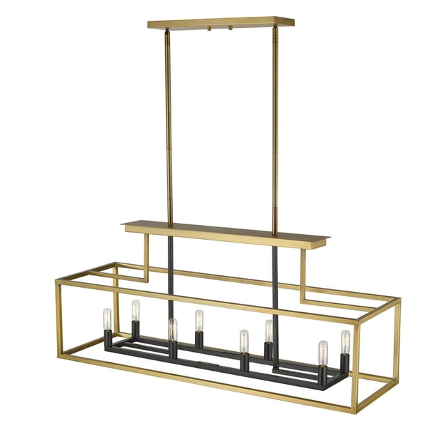 Z-Lite Quadra 8 Light Island Billard en Laiton Vieilli + Bronze