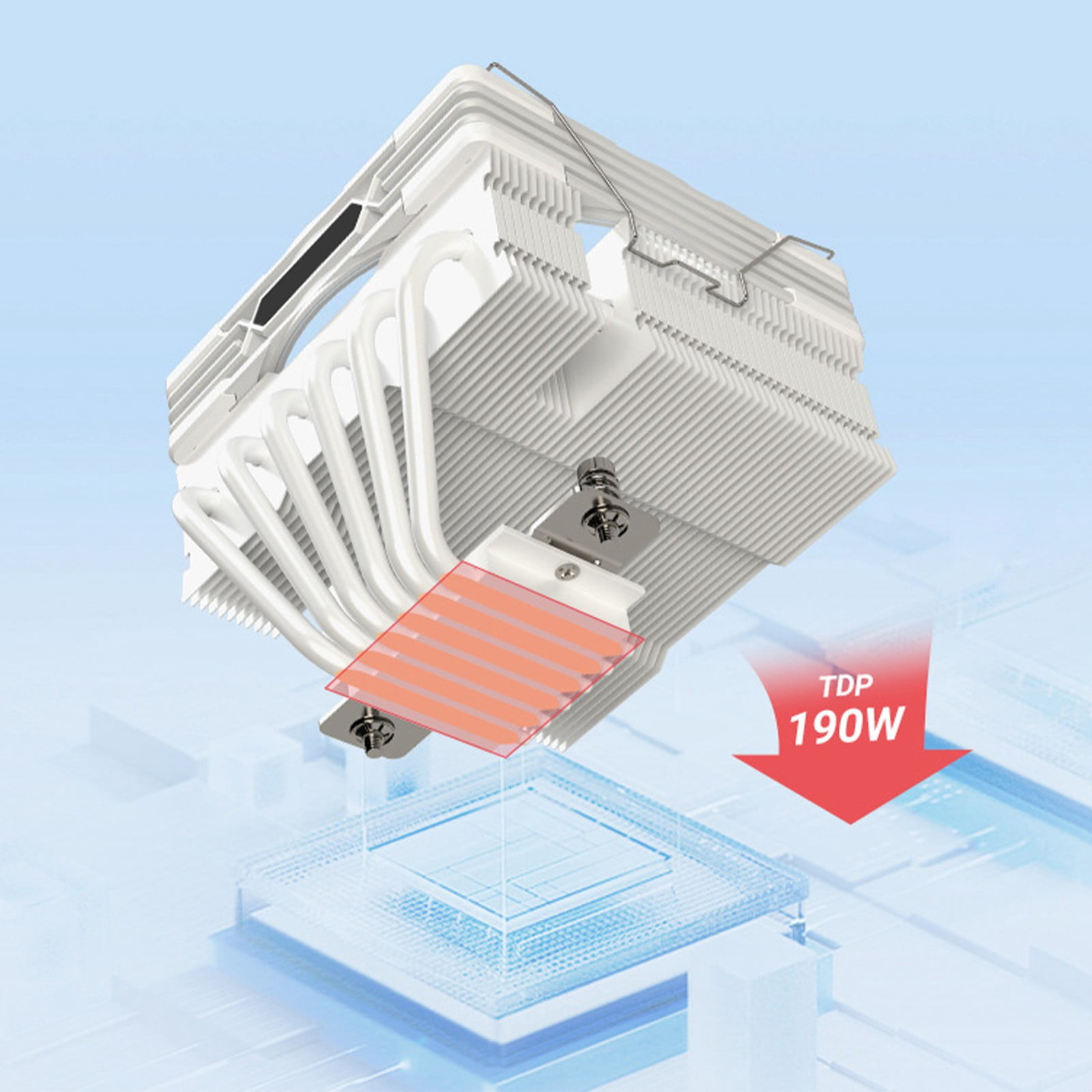 RUISINERY CPU Air Coolers 6Heat Pipe Coolers ARGB 12cm Fan with Advanced Heat Tube for Enhances Cooling Fan