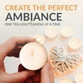 thumbnail image 6 of PAMI Premium White Tealight Candles 100-Pack – Unscented Paraffin Tea Lights with 4-Hour Burn Time, Beautiful Flame for Votive Holders, 6 of 7