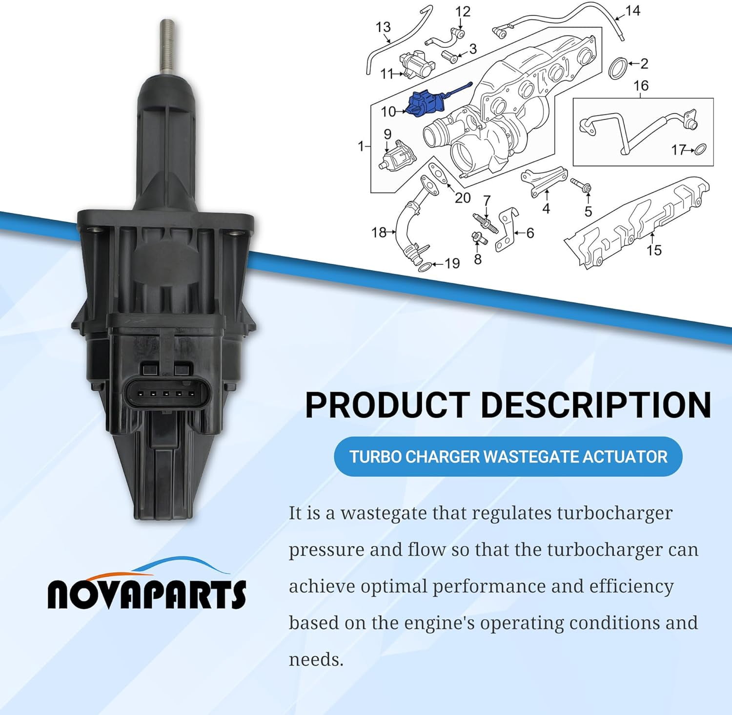 NOVAPARTS 11657638783 Turbo Charger Wastegate Actuator for 2012-2018 BMW 228i 320i 328i 428i 528i M2 X1 X3 X4 X5 Z4 2.0L, Replaces 11657642469 11657630462