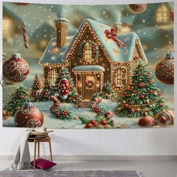 SHERONV Christmas Tree Ornaments Tapestry Wall Hanging Art Decor 40x30inch