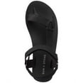thumbnail image 3 of SUN STONE Womens Black Cushioned Asymmetrical Tabbyy Round Toe Platform Slingback Sandal 5 M, 3 of 4