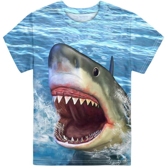 T-Shirt Respirant à Manches Courtes Tee Top Graphique Col Rond pour 3-16 Ans