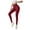 Wine Red, variant on Workout Shorts for Women Fashion Running Leggings Pure Color Elastic Fitness Pant With Bowknot Yoga Pants