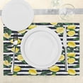 thumbnail image 3 of Ambesonne Modern Place Mats Set of 4, Fresh Lemons Striped, Standard Size, Hunter Green Indigo, 3 of 6