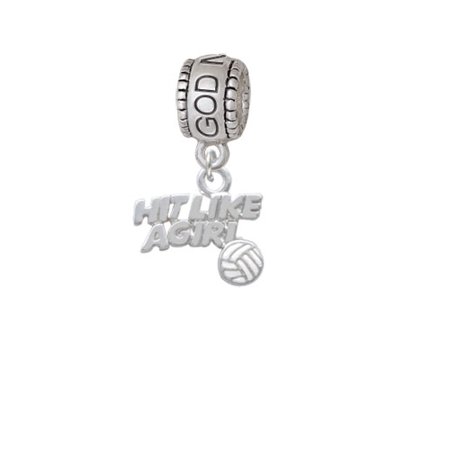 Hit Like a Girl with Enamel Volleyball - God Mother Charm Bead