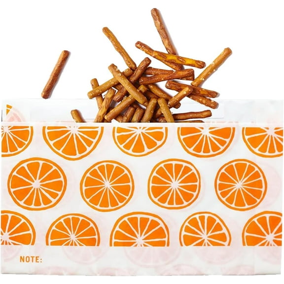 Lunchskins Recyclable & Sealable Food Storage Snack Bags, Orange, 500 count