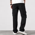thumbnail image 5 of GrmtClth Men Loose Cargo Jeans, Male Denim Trousers, Wide Leg Multi Pocket Casual Pants, Breathable Daily Streetwear, Relax Fit Outdoor Fashion Bottoms Black L, 5 of 5