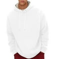 thumbnail image 4 of bbymog Men Clothing Warm Comfty Workout Clothes Oversized Solid Color Stand Up Collar Hoodie Quarter Zip Pullover Sweatshirts for Men White A XXL, 4 of 7