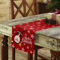 thumbnail image 4 of Red Merry Christmas Table Runner, Funny Hanging Santa Cotton Linen Tablecloth Holiday Farmhouse Table Decor for Home,Kitchen,Dining Room,Indoor,Outdoor,13X72 Inches Long, Snow Winter Holiday, 4 of 7