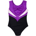 thumbnail image 4 of TiaoBug Kids Girls Gymnastics Tumbling Leotards One Piece Sparkly Ballet Sleeveless Cutout Back Bodysuit Purple 6, 4 of 7