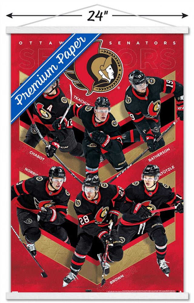 NHL Ottawa Senators - Team 21 Wall Poster with Wooden Magnetic Frame, 22.375" x 34"
