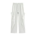 thumbnail image 4 of Pants for Women Work Casual New Plus Size Cargo Pants for Women High Waisted Wide Leg Casual Pants Baggy Stretch Lightweight Hiking Trousers White M, 4 of 5