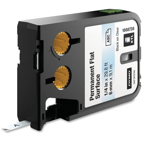 Dymo XTL Permanent Flat Surface Label Cartridge Permanent Adhesive - 0.24' Width - Thermal Transfer - Clear - Polyester - 1 Each