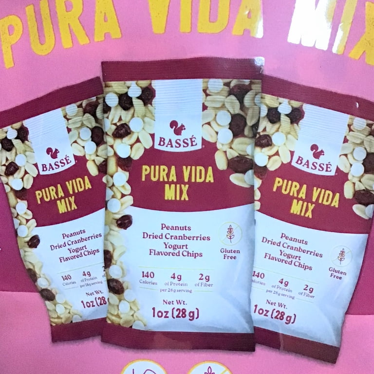 BASSE PURA VIDA MIX 24 PACKS MULTIPACK PEANUTS DRIED CRANBERRIES