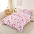 thumbnail image 3 of Metsweet Girly Unicorn Duvet Cover Queen, Cartoon Rainbow Stars Print Queen Bedding,Pink Reversible,3-Piece,1 Duvet Cover and 2 Pillowcases, 3 of 6
