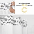 thumbnail image 5 of Black Striped No Hook Shower Curtain Waterproof, Bathroom Curtains with Snap in Liners and See Through Top Window, Modern Abstract Art Geometric Hotel Style Bathtub Curtains Shower 48"Wx72"L, 5 of 8