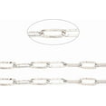 thumbnail image 2 of 3.28 Feet(1m) 304 Stainless Steel Textured Paperclip Chains Drawn Elongated Cable Chains Soldered Extender Chain Stainless Steel Color Chains DIY, 2 of 2