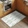 thumbnail image 3 of Sage Green Stripes Bathroom Rug Washable 2x3 Entryway Rug Non Slip Modern Simple Gradient Waves Lines Front Door Mat Low Pile Indoor Doormat Throw Floor Carpet for Kitchen Bedroom Entrance, 3 of 8