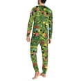 thumbnail image 4 of Renewold Christmas Pajamas for Family 2 PCS Lightweight Home Life Long Sleeve Sleepwear Colorful Lights Candy Canes Round Neck Lounge Set for Men Size 2XL, 4 of 5